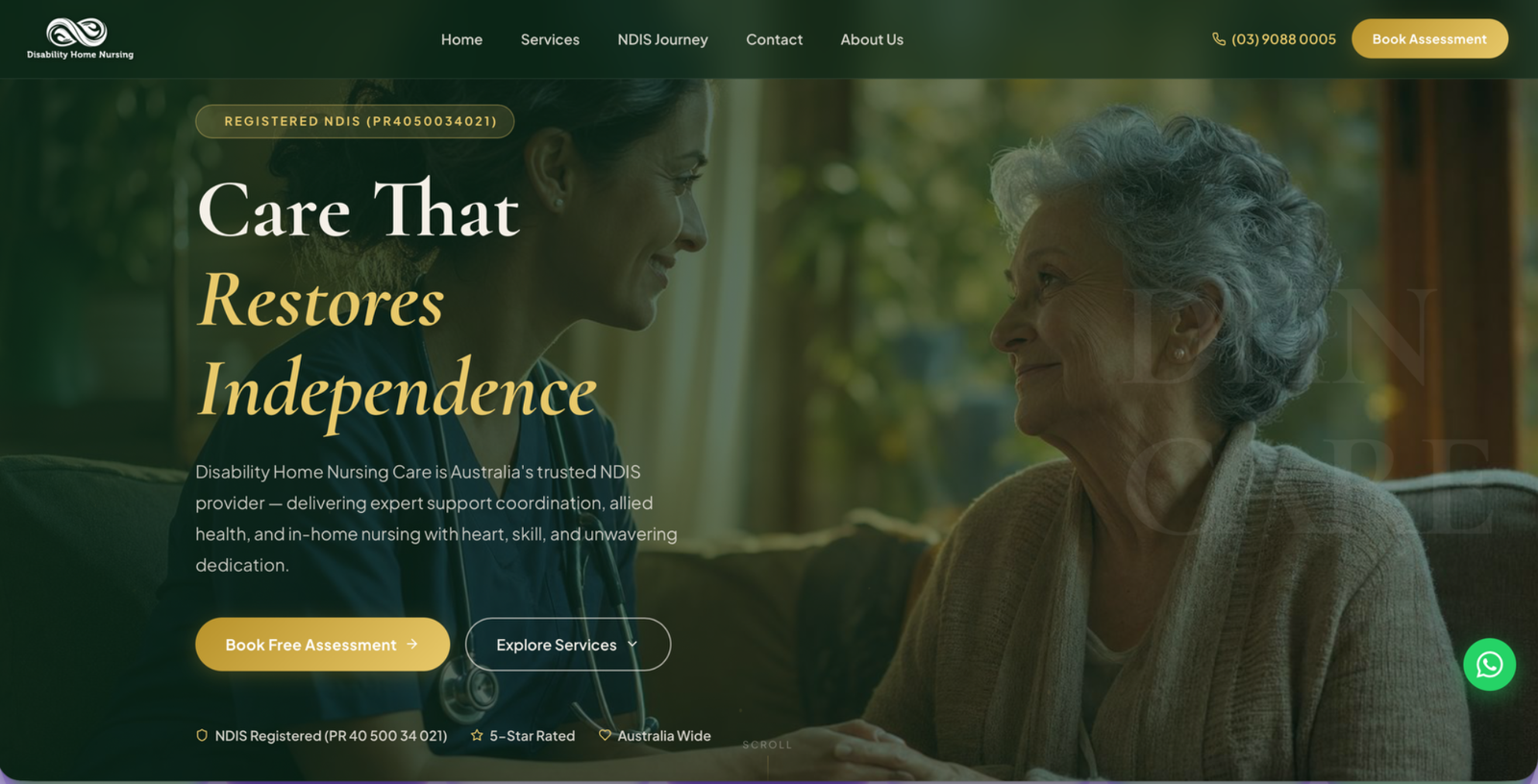 Disability Home Nursing website